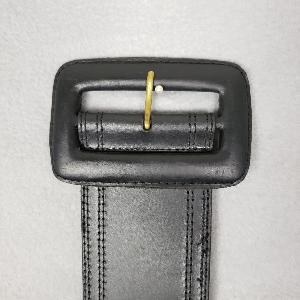 Terry Lewis Size 3X Rectangle Buckle Leather Belt Black Classic Country Cowboy